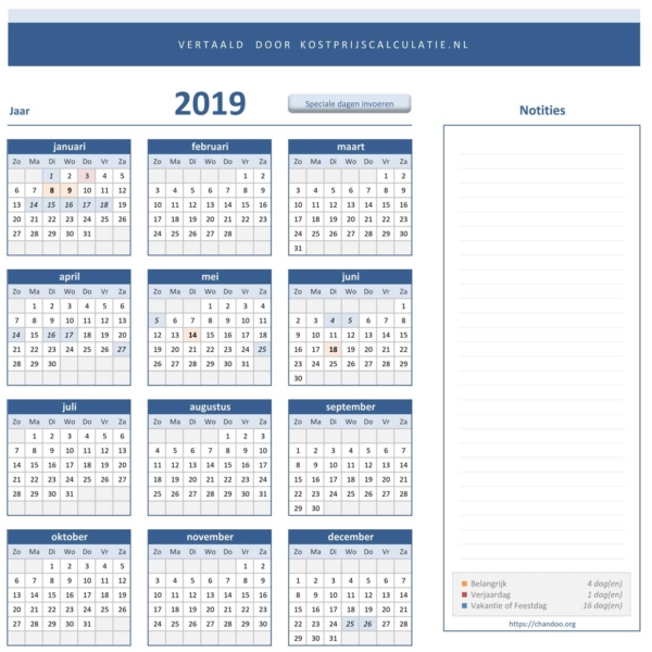 multikalender 2019