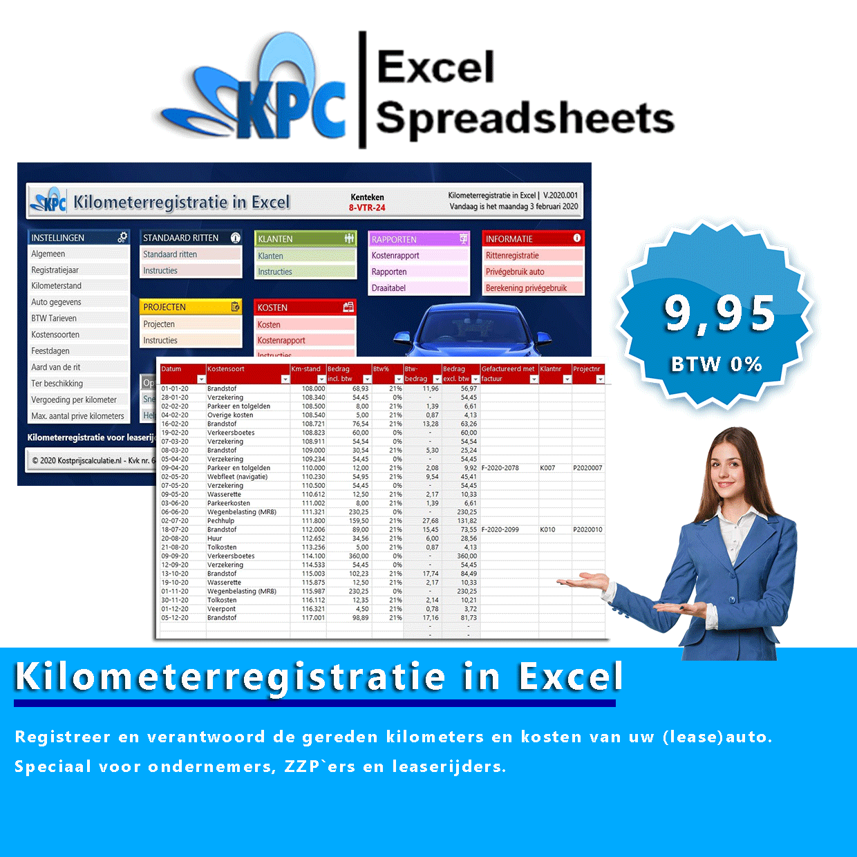 Kilometerregistratie in Excel