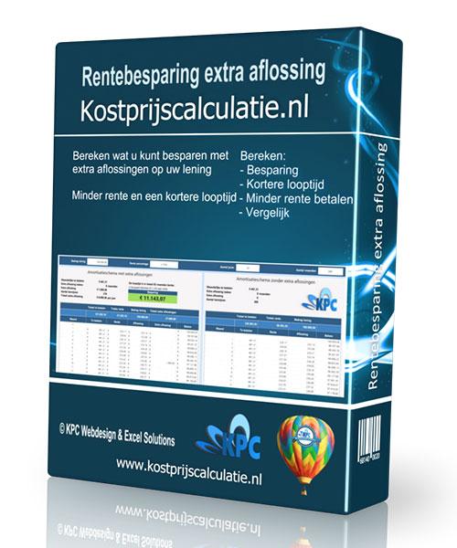 Rentebesparing extra aflossing Excel
