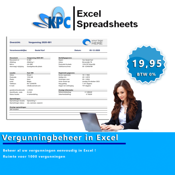 Vergunningbeheer in Excel