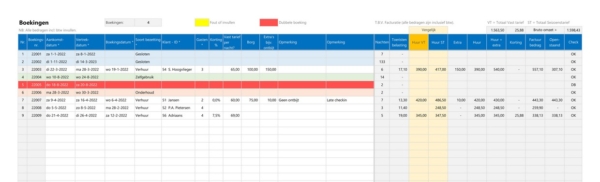 Verhuurkalender in Excel boekingen_001