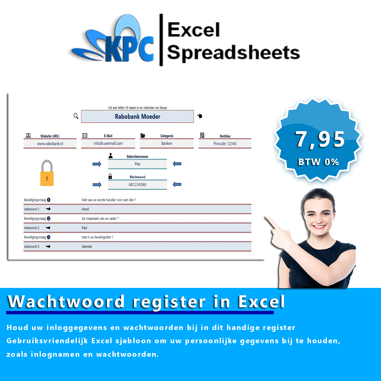 Wachtwoord register in Excel
