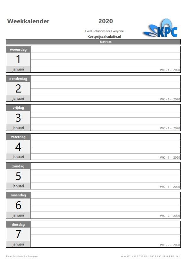 Weekkalender in Excel-grijs-2
