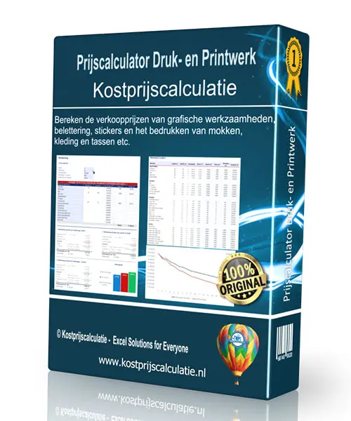 Prijscalculator Druk- en Printwerk in Excel