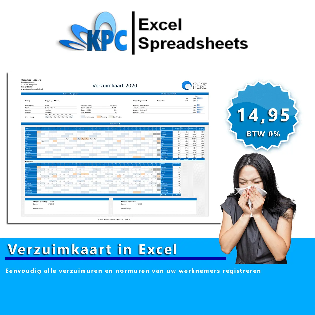 Verzuimkaart in Excel